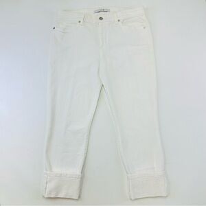 Joes White stretch cotton crop Capri peddle pusher jeans Size 31inches cuffed